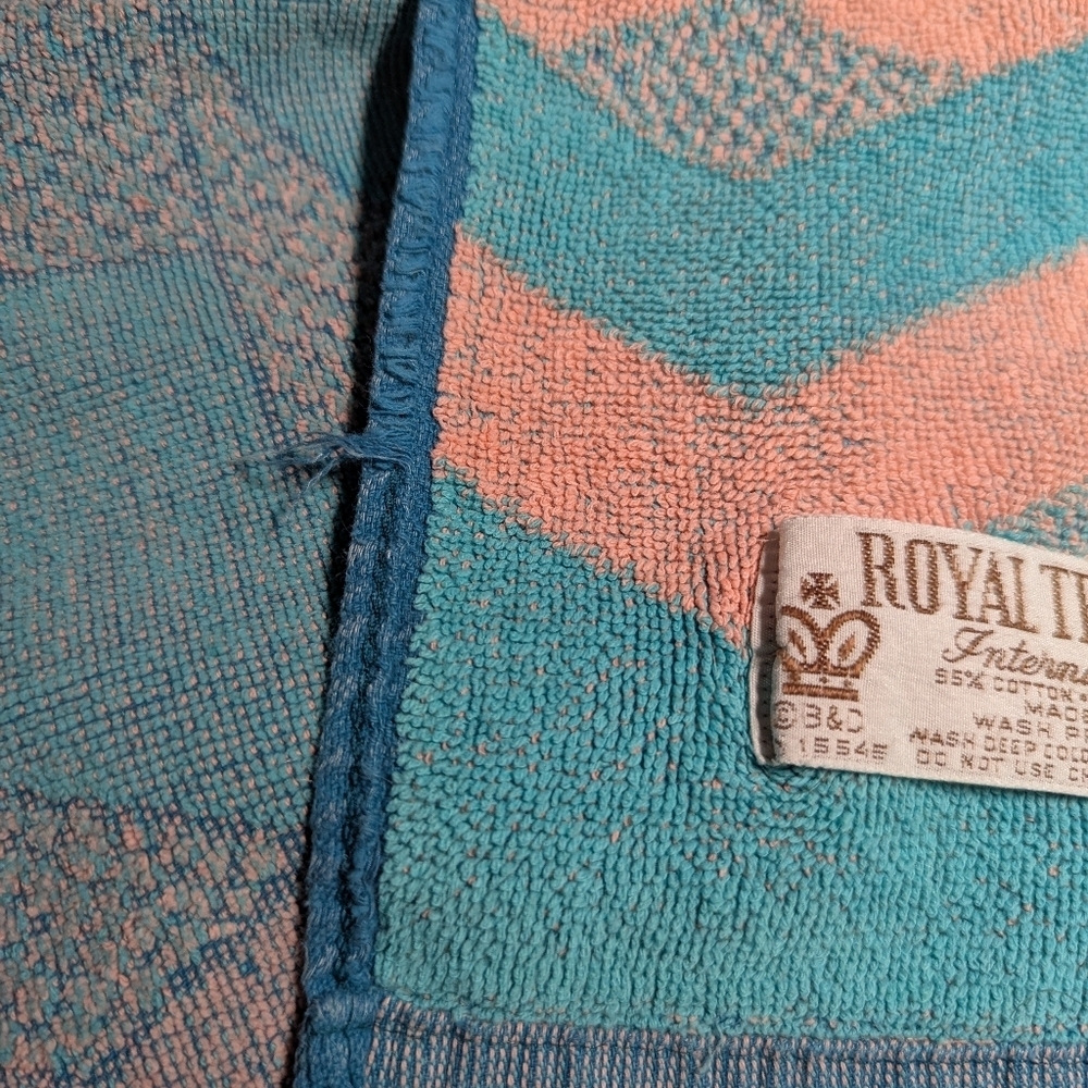 80s Royal Terry Flamingo Beach Towel - Picture 7 of 8